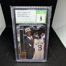 1996-97 Topps Stadium Club SM15 Allen Iverson Shining Moments Rookie CSG 9 - HOF