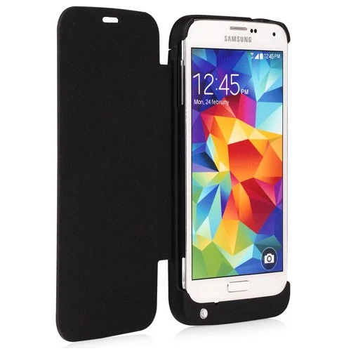 Funda de alimentación de batería NAZTECH 3200mA estilo abatible para Samsung Galaxy S5 - negra Foto 2 de 4