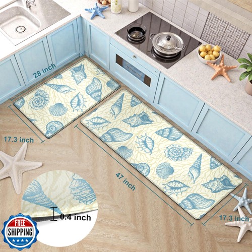 Küchenmatten für Boden gepolstert Anti Müdigkeit 2er Set Strand Motiv Küche R - Bild 2 von 5