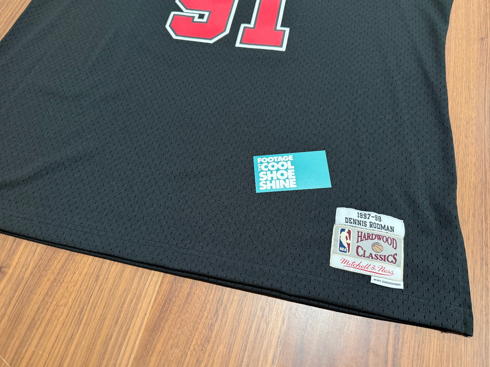 MITCHELL & NESS NBA SWINGMAN DENNIS RODMAN CHICAGO BULLS JERSEY BLACK RED XXL image 7