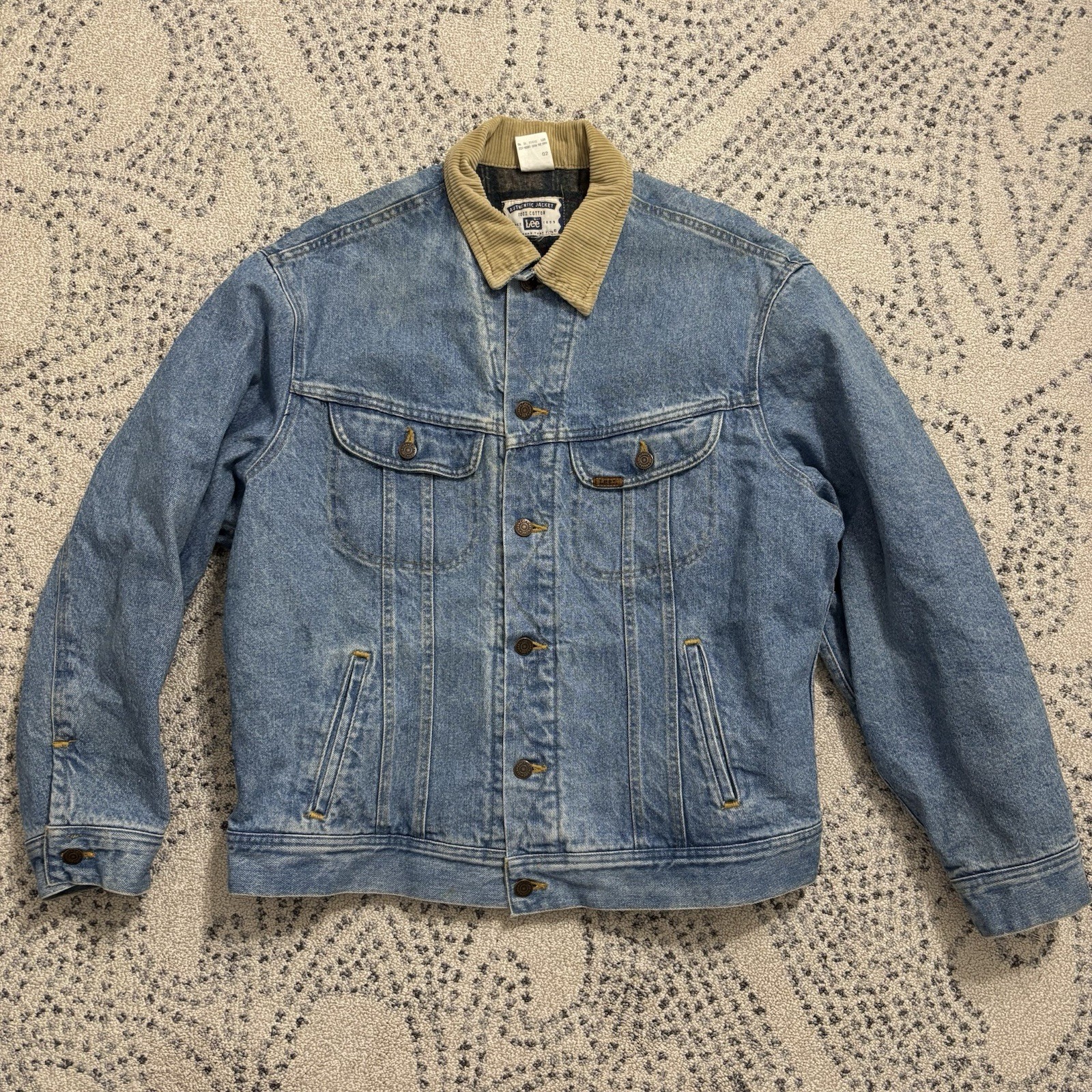 Men's Vintage Lee  Denim Jean Corduroy Collar Blanket Lined 