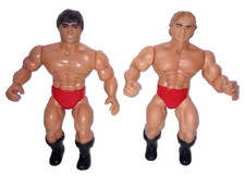 Rick Martel & Larry Zbyszko - 1985 Remco AWA Wrestling Figures - Good Condition
