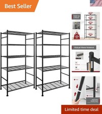 Storage Racks - 2 Pack, 5-Tier Freestanding Steel Shelving Units with Reinfor...
