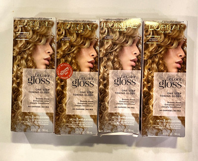 4 L'Oreal Le Color Gloss HONEY BLONDE  1 Step Toning GLoss Boost Shine Enhnce