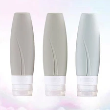 3PCS Subpackaging Bottles Empty Silicone Bottles Portable Refillable Storage