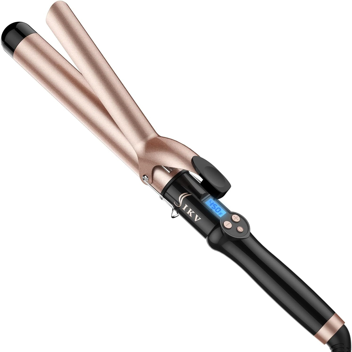 32Mm Extra Long Barrel Curling Iron, Ceramic Tourmaline Curling Wand Professiona