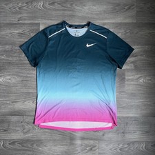 “Blue/Pink” Nike Dri-FIT Running Gradient Ombre Miler 1.0 T-shirt, Size Large