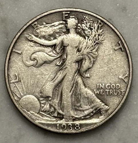 1938-D Walking Liberty Half Dollar - VF - Very Fine - 90% Silver
