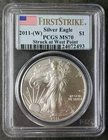 2011 (W) $1 American Silver Eagle Dollar PCGS MS70