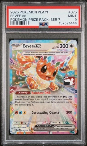2025 POKEMON PLAY! POKEMON PRIZE PACK: SERIES 7 #075 EEVEE EX PSA 9