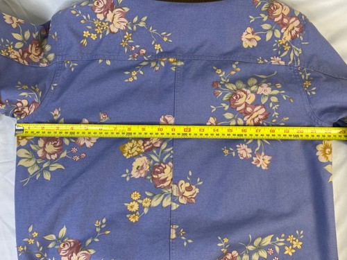 Vintage LL Bean Damen blau Blumen Cord Kragen Chore Mantel Scheune gesteppt M Petite - Bild 7 von 9