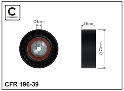 CAFFARO Umlenk-/Führungsrolle Keilrippenriemen 196-39 für A5 B7 A6 B6 SEAT B8 ST