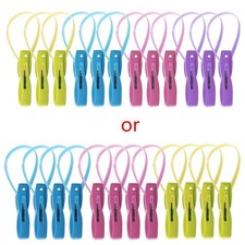12Pcs/set Clothes Peg Clips Pins Hanging Rope Hanger Laundry Hangers Supplies