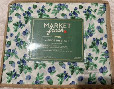 Market Fresh 4 Piece Blueberry Sheet Set Twin