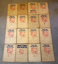 16 Piggly Wiggly Vintage Paper Bags