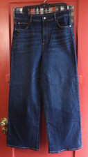 Well Worn Women's Dark Blue Wide-Leg High Rise Denim Jeans Size 12 / 32 NWT