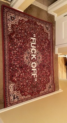 Designer Rug stylized after Off-White  Keep off  