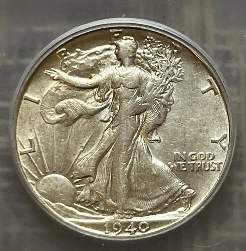 1940-S Walking Liberty half dollar, ICG AU-50