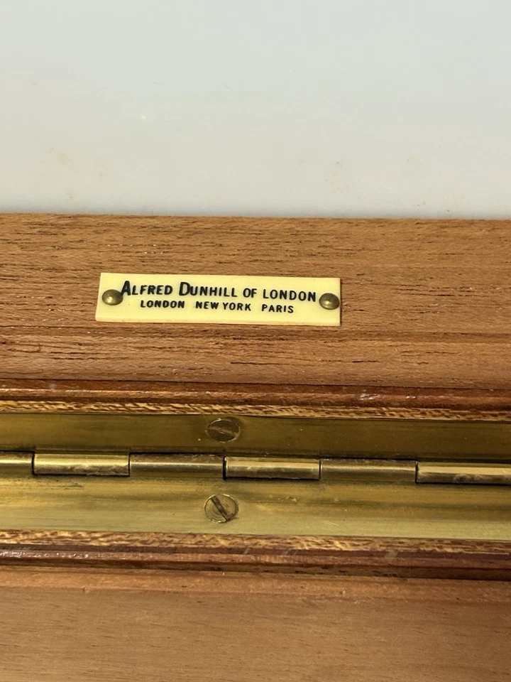 Vintage Alfred Dunhill Zigarren Humidor Schreibtisch Box Milchglas ohne Schlüssel - Bild 4 von 4