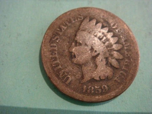 Fair 1859 Indian Head Penny IHP Good cond -  actual coin in photos