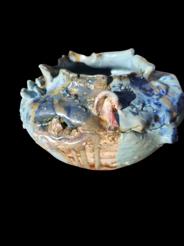 Lin Kensington Studio Art Pottery Sculpture Brutalist Avant GARDE moon Jar 8" - Image 3 of 4