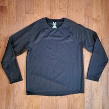 REALTREE Men's size L 42-44 Solid Black Thermal Long Sleeve Shirt Crew Neck