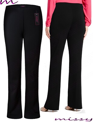 NEU DAMEN 2ER PACK BOOTLEG STRETCH ENDLICH GERIPPTE HOSE SCHWARZ GRÖSSE 8-24 