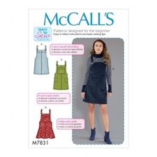 McCalls Sewing Pattern 7831 Dresses, Pinafores AX5 (4-6-8-10-12)