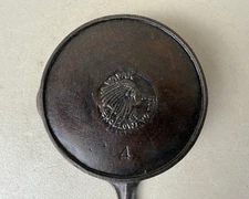 Vtg Wapak Indian Head # 4 Cast Iron Skillet Heat Ring Hollow Ware REPRODUCTION
