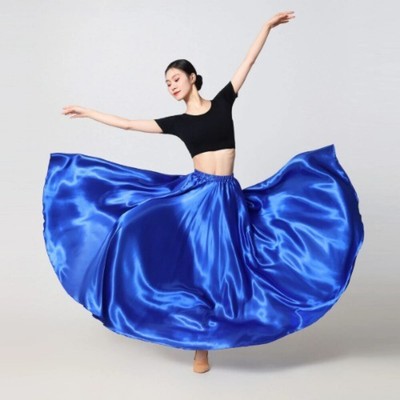 Belly Dance Satin Full Circle Swing Long Skirt Festival Celebration Dance Skirt