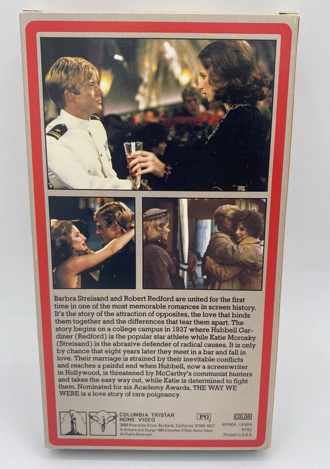 Vintage The Way We Were VHS Barbra Streisand - Robert Redford 1985 Cover - Image 2 of 4