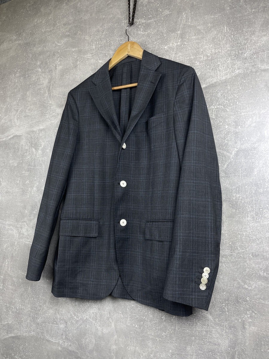 Lardini sartoria loro piana生地　3piece Lardini Ing Loro Piana 3 Buttons Wool Gray/Blue Blazer