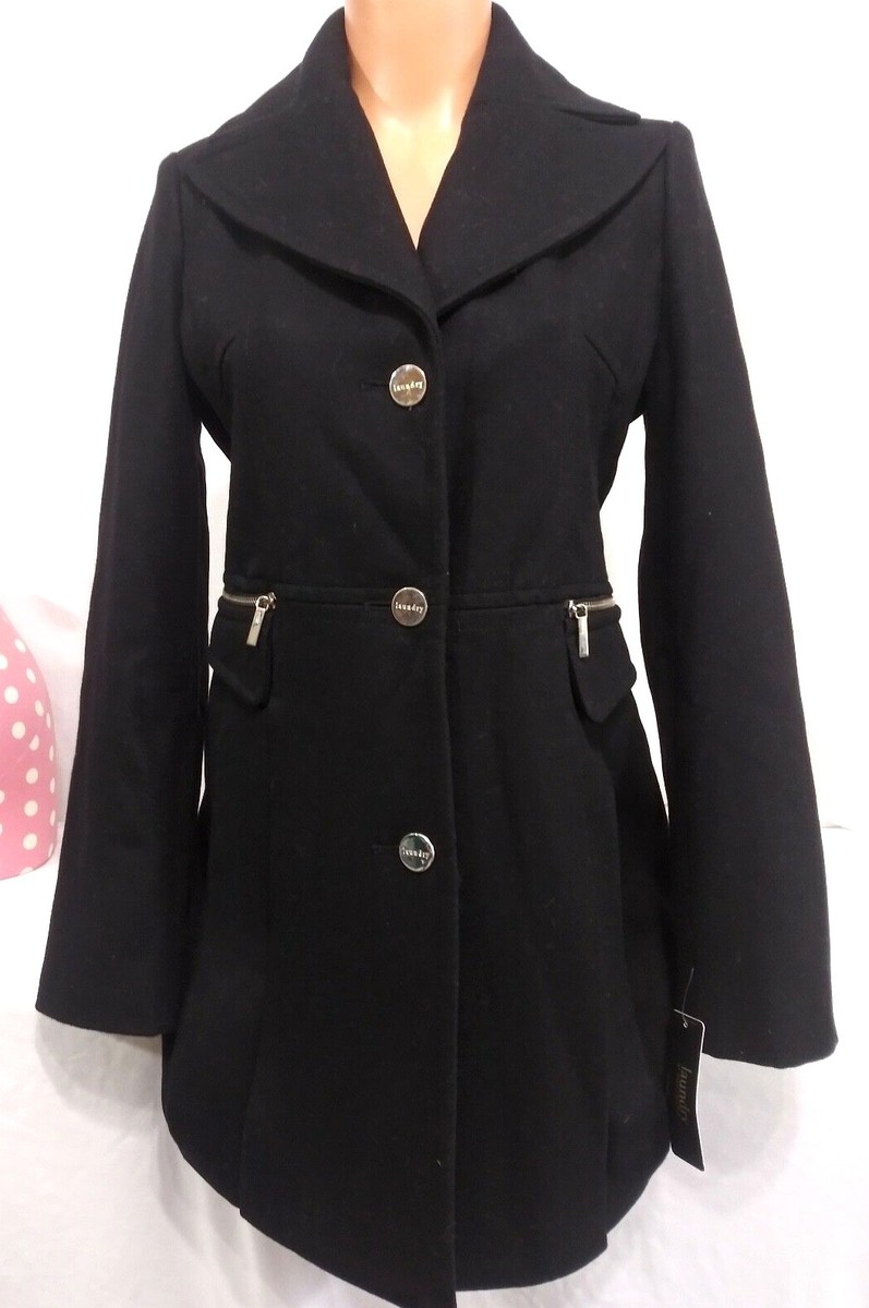 Victorias Secret LAUNDRY By Shelli Segal Pleated Military Peacoat