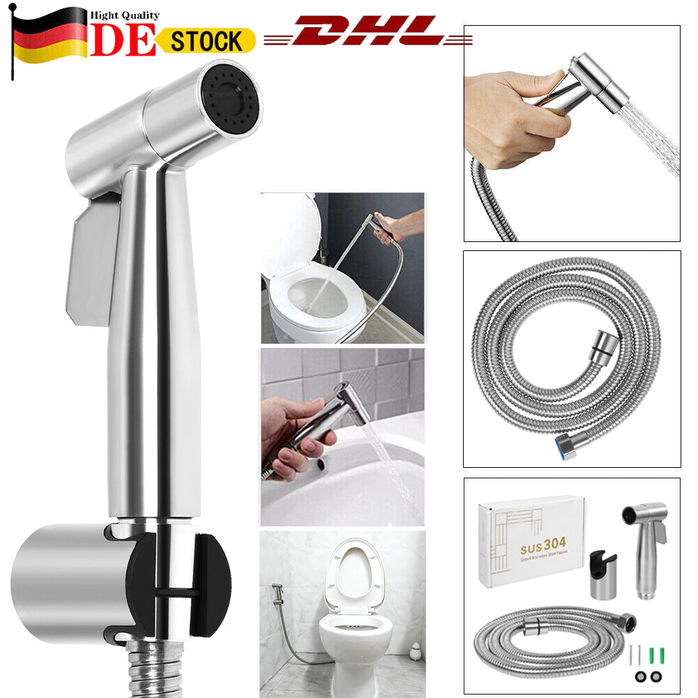 Hygienische Bidet-Dusche Fürs WC – Edelstahl-Schlauch Bis 2 M, Druckregler, Einfache Montage Ohne Bohren