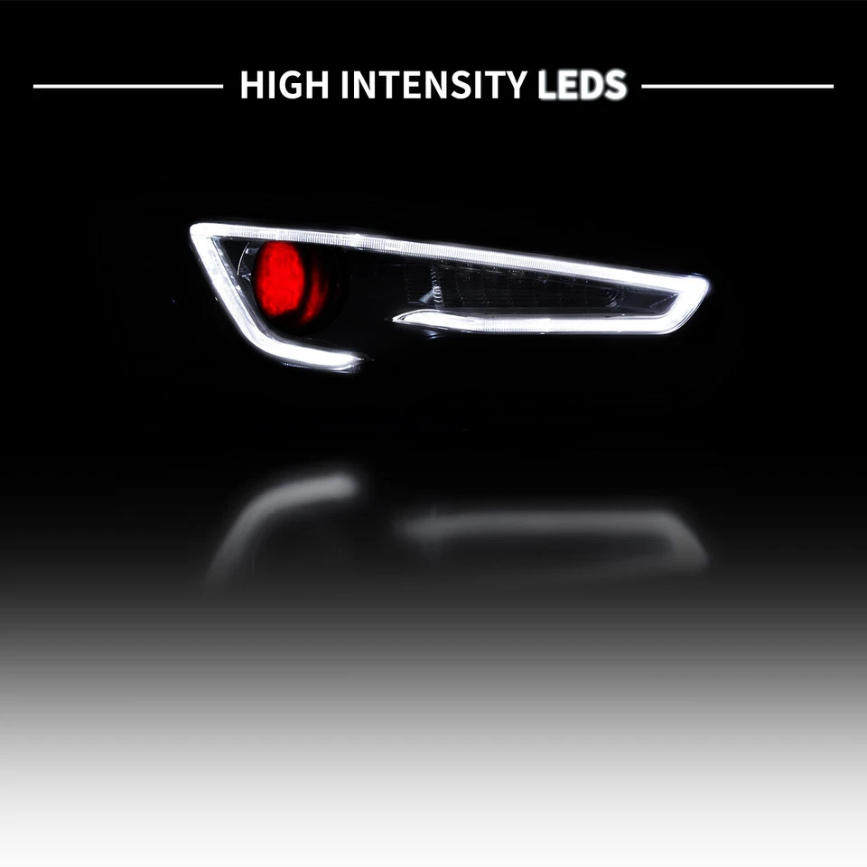 VLAND Pair LED Headlights For Mitsubishi Lancer / EVO X 2008-2017 w/ Demon Eyes - Image 3 of 4