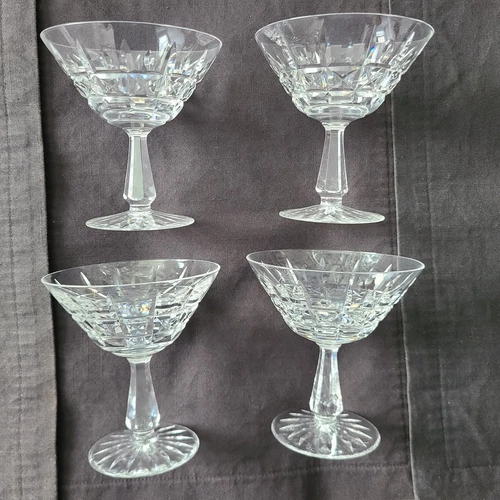 SET OF 4 VINTAGE WATERFORD CUT CRYSTAL KYLEMORE CHAMPAGNE SHERBERT  4 3/4" EUC
