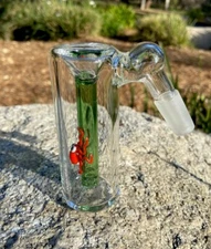 Thick Glass Ash Catcher bowl 14mm Male 45 Degree  Downstem  Fixed Orange Octopus