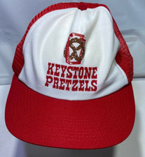Vintage Trucker Hat KEYSTONE PRETZELS PENNSYLVANIA SNAPBACK MADE IN USA