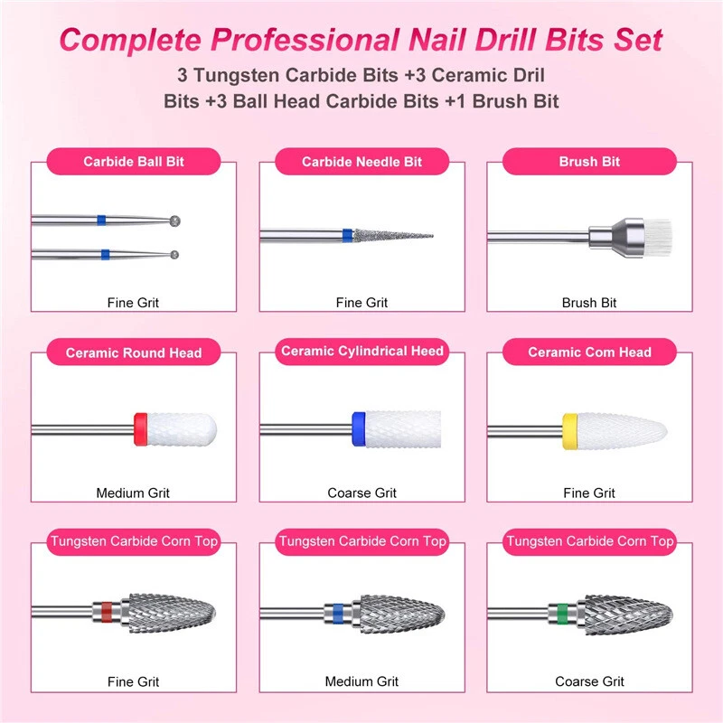 Nail drill on sale bit set