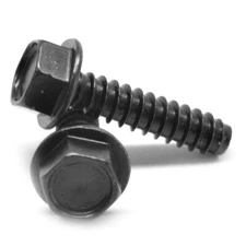 #6-20 x 3/8 Sheet Metal Screw Hex Washer Hd Type B Stl Black Oxide
