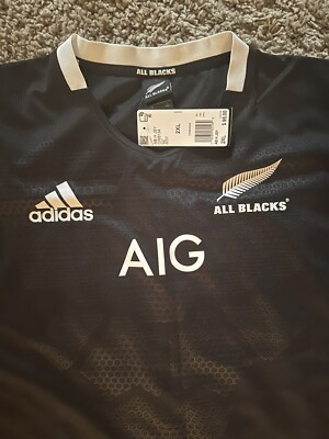 AIG All Blacks Adidas 2XL Rugby Jersey NWT | eBay