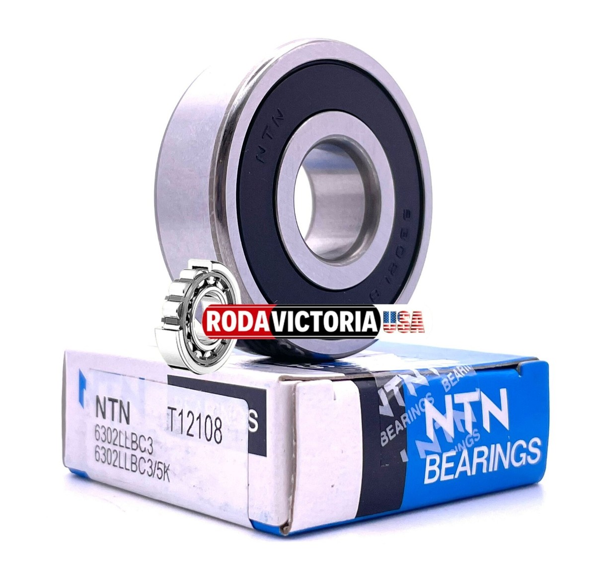 NTN 6302 LLB C3/5K Deep Groove Ball Bearing, Rubber Sealed 6302