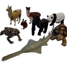 Safari Ltd Lot of Animals Llama Alpaca Horned Lizard Panda Rabbit Tortoise