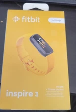 Fitbit Inspire 3 Health + Fitness Tracker Yellow/Orange FB424BKYW-US *OPEN BOX*