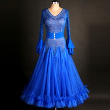 NEW Latin Ballroom Dance Dress Modern Salsa Waltz Standard Long Dress F238