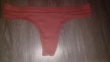 Vs Pink Cotton logo waist thong Panty NEW SIZE Small Dully Red