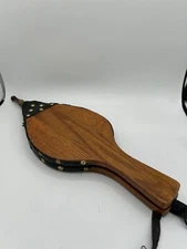 Working Vintage fireplace bellow  Wood, Leather & Brass - Use Or Decorate 17"