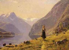 Dahl Hans Norwegian 1849 To 1937 By The Fjord O 5 A4 Print