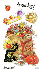 Suzy's Zoo - "Treats " Halloween Scrapbook 2"x 3.5" Stickers 9665 1 SHEET