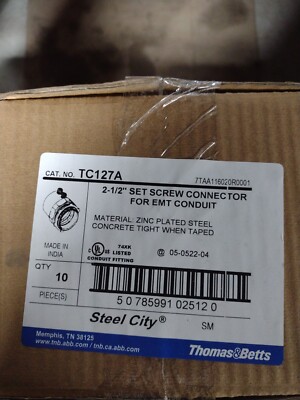 Thomas & Betts TC127A 2-1/2 Set Screw Connector for EMT | eBay